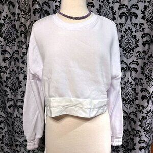Miss Selfie White XL Cropped Sweatshirt NWT
